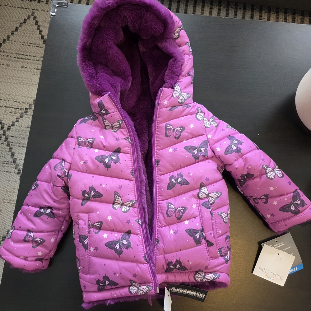 Falls Creek Kids Purple Puffer Jacket